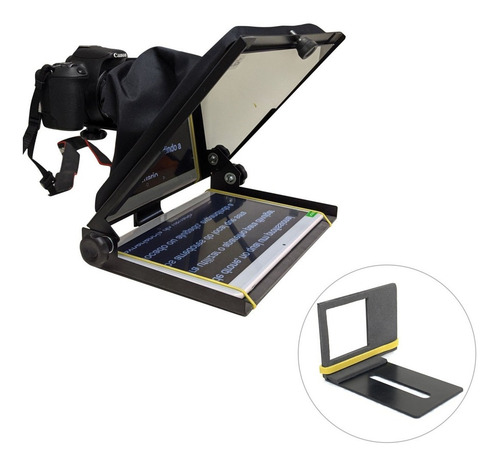 Teleprompter 10,5 Handycam C/ Suporte Gopro Tele Prompter