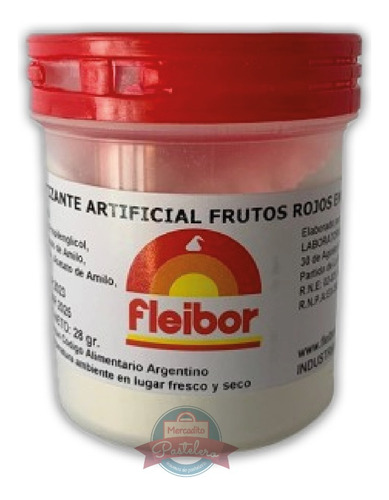 Aromatizante En Polvo Sabor Frutos Rojos 28gr Fleibor