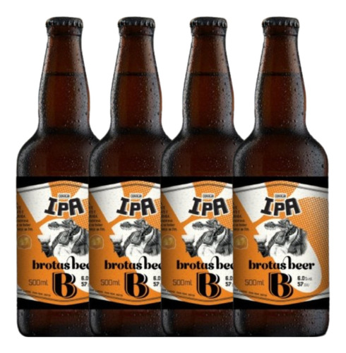 4 Cerveja Artesanal Brotas Beer Ipa Garrafa De Vidro 500ml