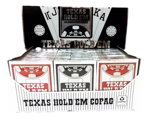 Caixa 12 Baralho Plastico Copag Texas Holdem Poker Naipe G