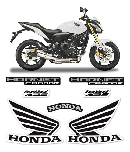 Adesivos Honda Cb 600 Hornet 2011 2012 Moto Branca Emblemas