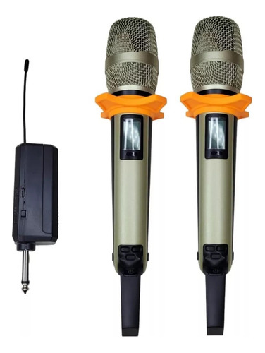 Microfonos De Metal Inalambricos Uhf Pro Karaoke Set De 2