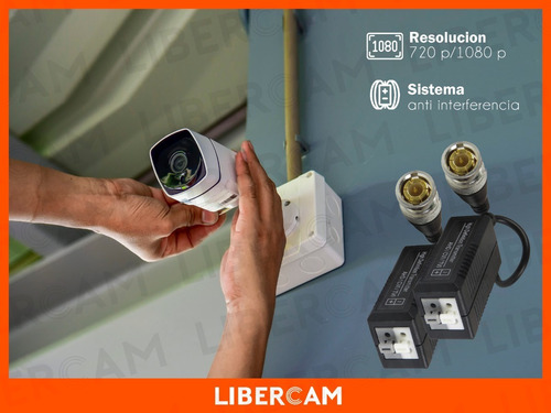 Video Balun Utp Alta Potencia Para Camaras De Seguridad Color Negro
