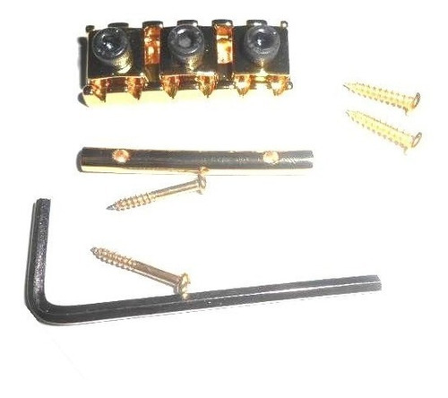 Trava Cordas Dourada Para Guitarra Completa Lock Nut