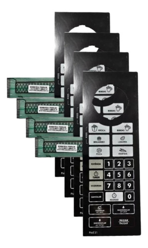 Kit 4 Membranas Teclado Microondas Philco Pme31 Pme 31 Orig