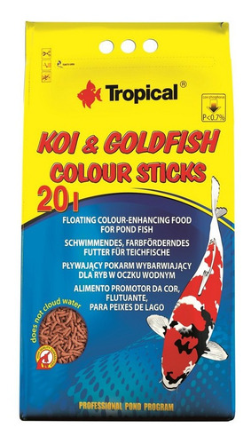 Pellets Peces Koi Y Goldfish Color Tropical Saco 20 Lts