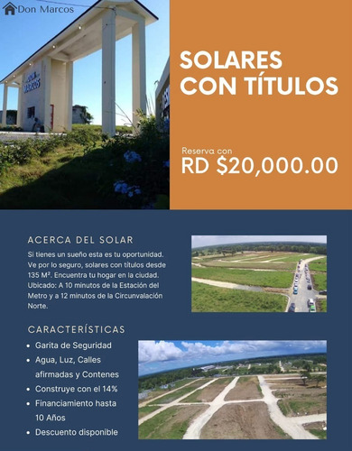 Solares 204 Mts2. Titulos. 