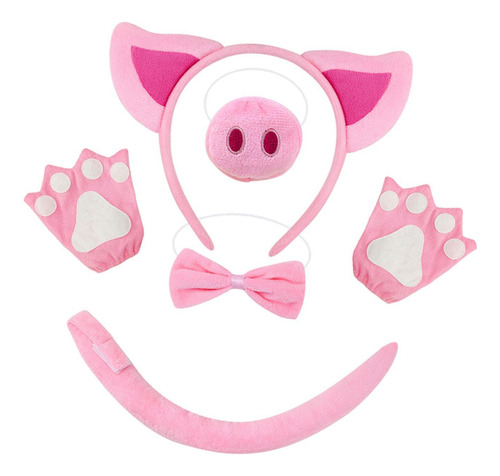 Pig Costume Set Accessories Dress Up For Party With Gloves
