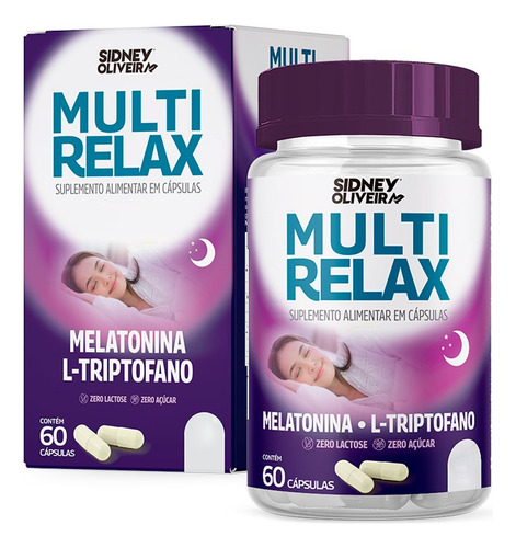 Multi Relax Melatonina+ L-triptofano 60 Caps Sidney Oliveira Sabor Sem Sabor