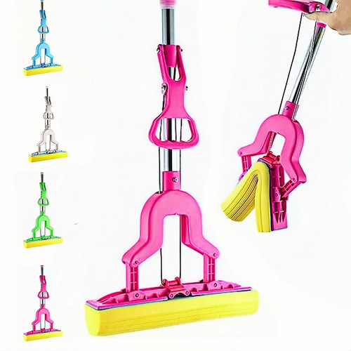 Fregona De Esponja Súper Absorbente Con Mango Telescópico Rosa