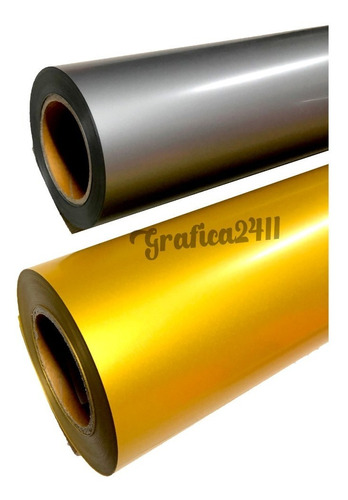 Imagen 1 de 1 de Vinilo Termotransferible Textil Oro Plata Metalizado 50cm 