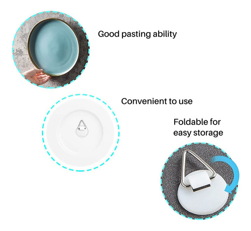 Colgador De Platos Adhesivo For Pared, Ganchos Redondos Aut