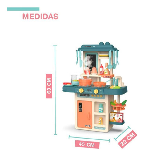 Mi Primera Cocinita Con Luz, Sonido Y Accesorios Sweet Home Color Naranja