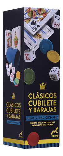 Set De Juegos Cubilete Y Barajas Foil