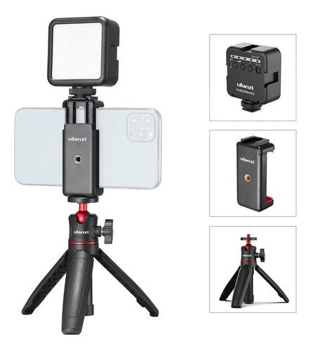 Imagen 3 de 9 de Ulanzi Teléfono Vídeo Vlog Kit Con Selfie Stick Trípode Led