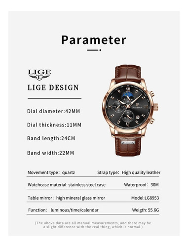 Reloj Original De Moda For Hombre Con Correa De Cuero