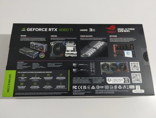 Placa De Vídeo Asus Rog Strix Nvidia Rtx 4060 Ti Oc, 8gb