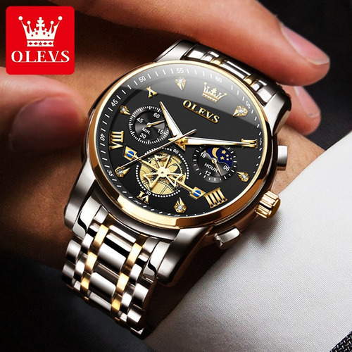 Reloj De Cuarzo Olevs Luminous Business Con Cronógrafo
