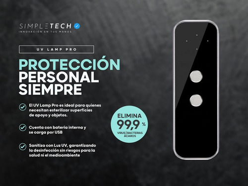 Imagen 6 de 7 de Lampara Portatil Desinfectante Uv Billetes Sube Llaves