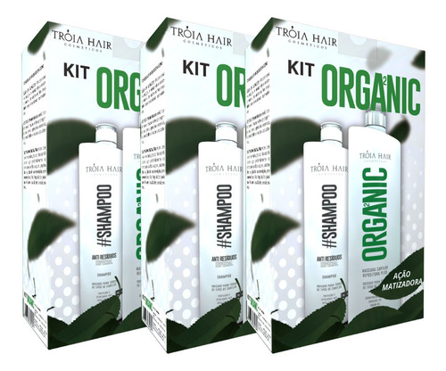 Imagem 2 de 9 de 3 Kits Progressiva Organica Troia Hair 6 X 1000ml Alisamento