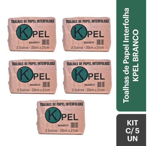 Papel Toalha Interfolha Branco 20 X 21 Kit 5000 Und
