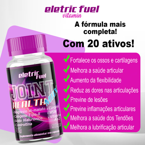 Suplemento Joint Health Max Eletric Fuel 90 Cápsulas Sabor Sem Sabor