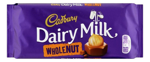 Cadbury Barra De Nueces Enteras Chocolate Con Leche 120g 6 U