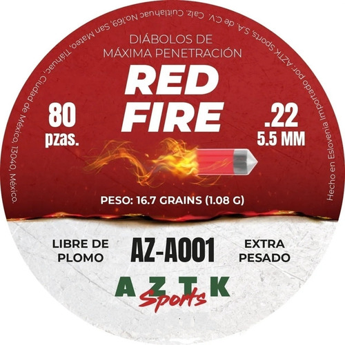 Diábolos De Acero Aztk Red Fire 5.5 80 Pzas. Penetrator