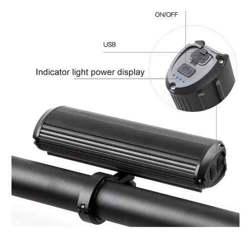 N Luz Delantera Recargable Usb Bicicleta Mtb Impermeable