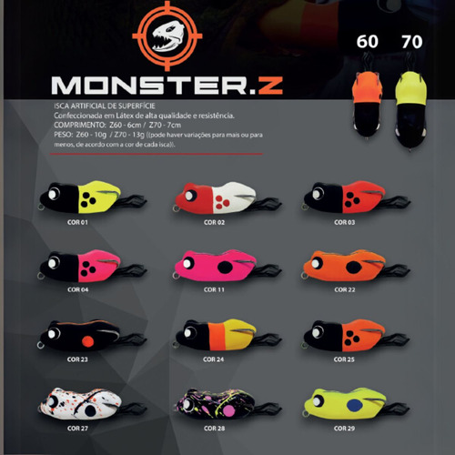 Isca Artificial Pesca Matadeira Monster Z 70 Frog 7cm 13g