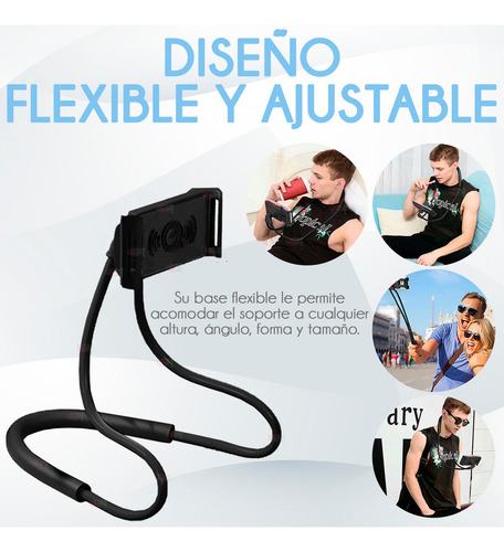 Lazy Neck Phone Holder Soporte Para Celular Slim Company Con Cuello Flexible Para Auto, Cama, Sofá, Mesa