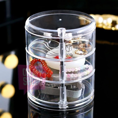 Imagen 2 de 6 de Organizador Bijou Joyas Acrilico Redondo Anillos Alhajas