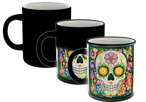 Taza Magica Calavera Dia De Los Muertos Mejico Colores M7