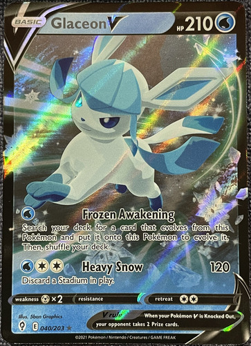 Carta Pokemon Glaceon V Ultra Rare Holo - 040/203