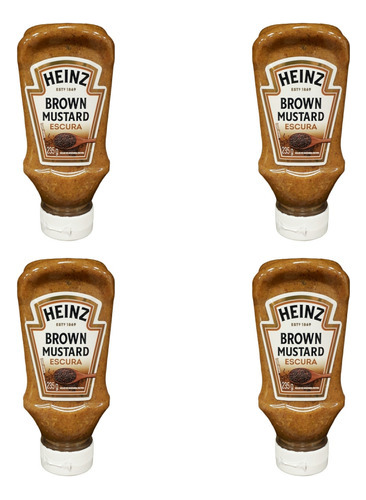 Mostarda Brown Heinz Escura Para Lanchonete Sanduba 4x 235g