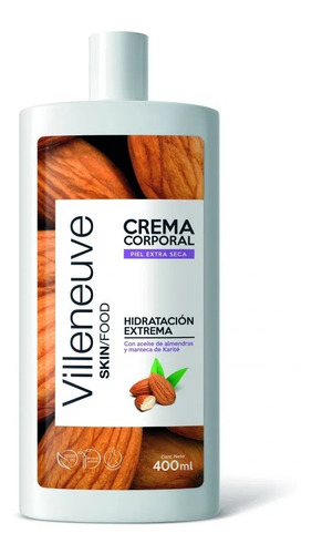 Villeneuve Skin/food Crema Corporal Piel Extra Seca 400ml
