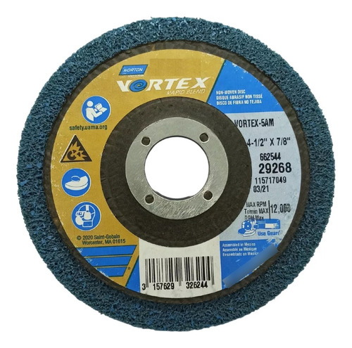 Disco Vortex Rapid Blend 115mm Polimento Inox Metal Norton