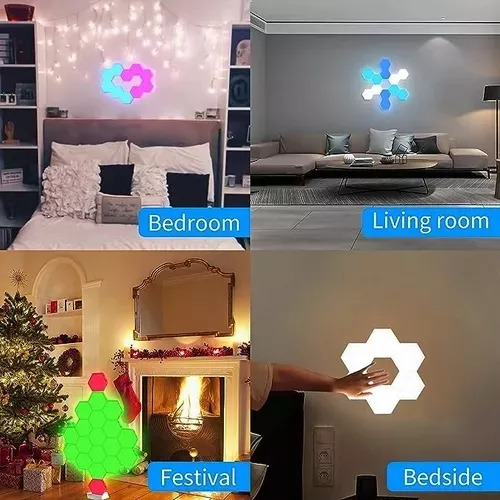 Luz Gamer Hexagonal Control App Cintas Led ( No Usa Pilas )