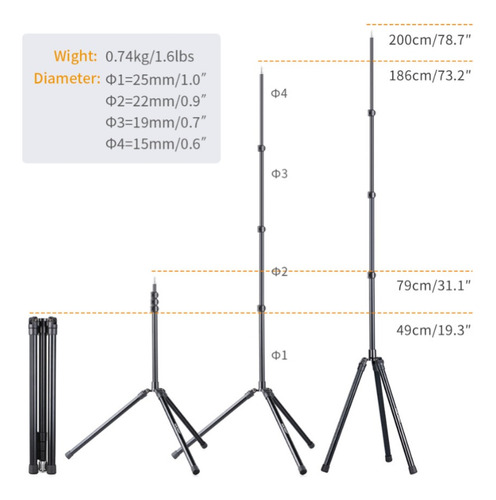 Kit Soporte Pie De Flash 2m K&f Concept