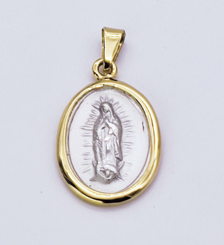Medalla Y Cadena Doble Cara Plata Virgen Guadalupe Y Papa Jp