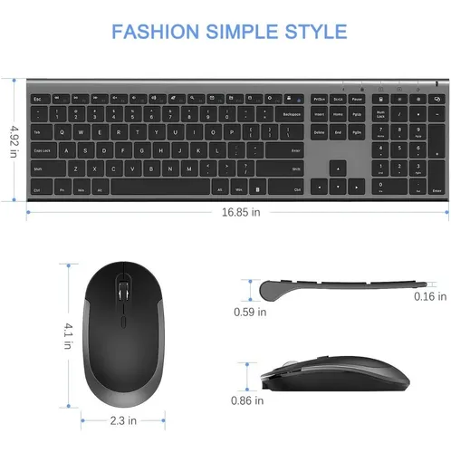 Vssoplor Gris Combo Teclado + Mouse Inalambrico