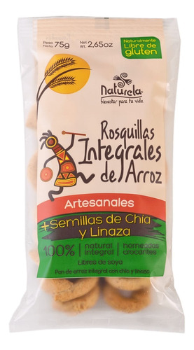 Rosquillas Naturela Integral De Arroz X 75 Gramos