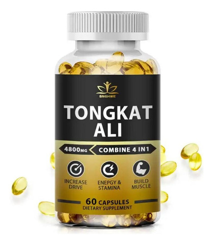 Tongkat Ali 4800 Mg Frasco De 60 Capsulas 100% Natural.
