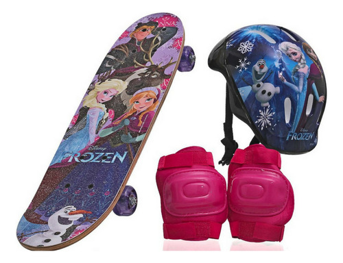 Skate Infantil  Frozen Menina Com Proteção
