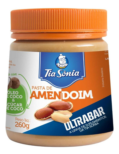 Pasta De Amendoim Com Tcm Do Óleo De Coco Tia Sônia 260g Nat