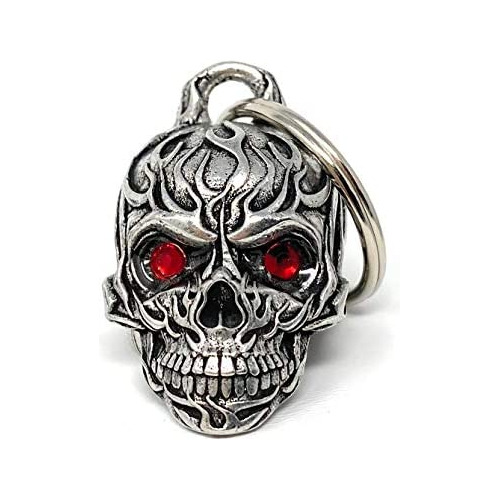 Flame Skull Diamond Bell - Accesorio De Campana De Moto...