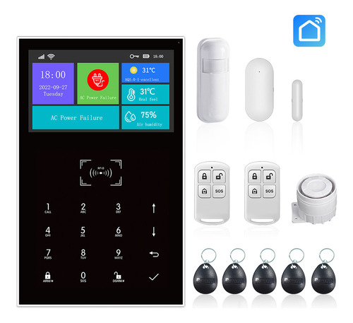 Sistema Alarma Inalámbrica Gsm Rfid Tarjeta Usb Pantalla Tác