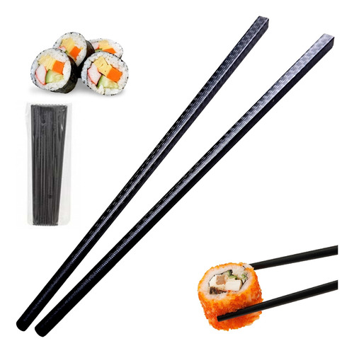 Kit 10 Pares Hashi P/ Comida Oriental Japonesa Reutilizável