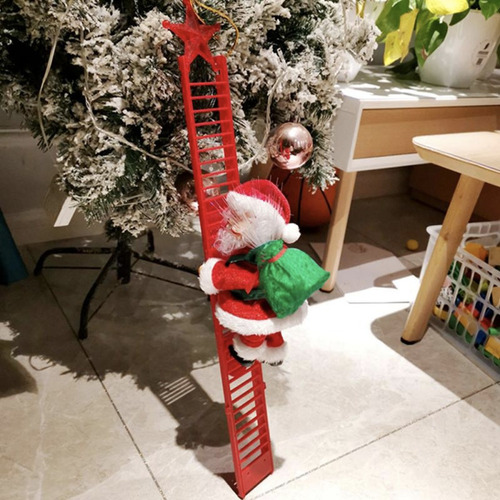 Juguete Colgante Santa Claus Sube Baja Escalera Adorno Arbol