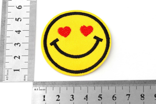 Aplique Emoji Ojos Corazones Para Ropa Caja De 25 Unidades